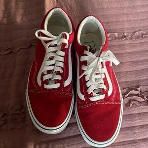 Vans Red and White Athletic Shoes